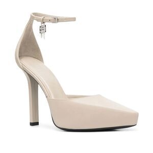 Givenchy G Lock Platform Pumps Beige Leather Ankle Strap Sz EU 39.5